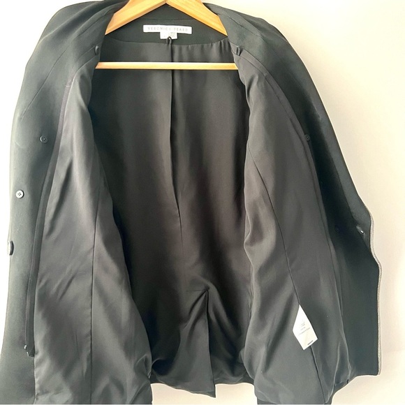 VERONICA BEARD | Jagger Crystal Embellished Piping Black Satin Dickey Jacket 4 - Picture 9 of 11